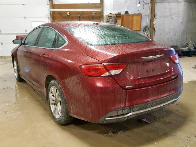 1C3CCCAB0FN537991 - 2015 CHRYSLER 200 LIMITE MAROON photo 3