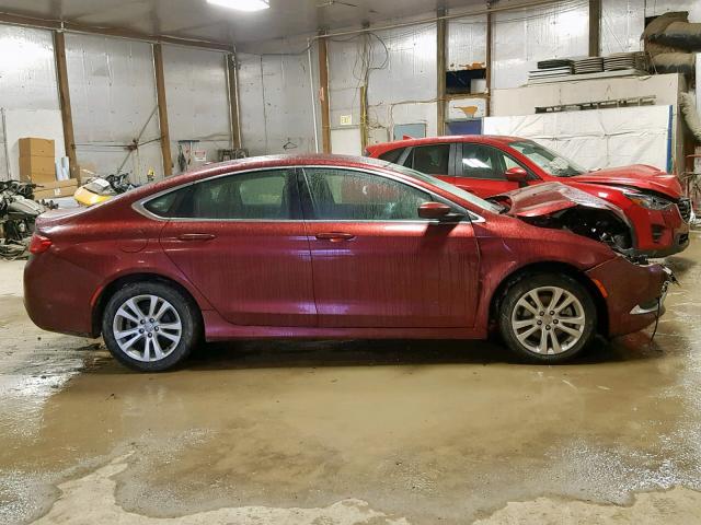 1C3CCCAB0FN537991 - 2015 CHRYSLER 200 LIMITE MAROON photo 9