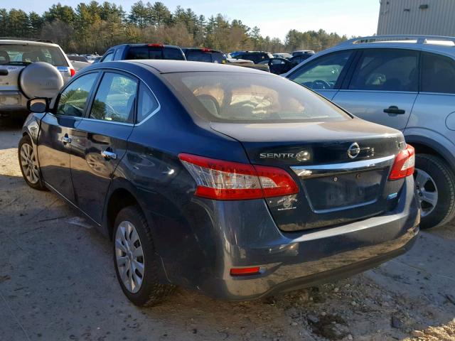 3N1AB7AP4EL673504 - 2014 NISSAN SENTRA S BLUE photo 3