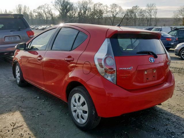 JTDKDTB33C1504501 - 2012 TOYOTA PRIUS C RED photo 3