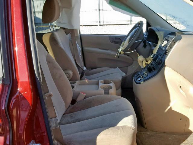 KNDMG4C79C6455721 - 2012 KIA SEDONA LX RED photo 5