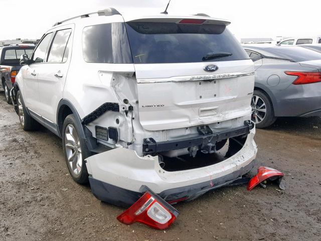 1FMHK8F86BGA25175 - 2011 FORD EXPLORER L WHITE photo 3