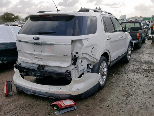 1FMHK8F86BGA25175 - 2011 FORD EXPLORER L WHITE photo 4