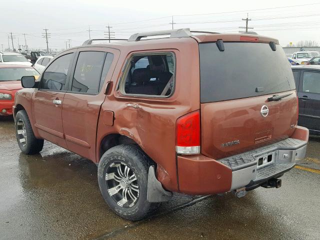 5N1AA08B34N710182 - 2004 NISSAN ARMADA SE ORANGE photo 3