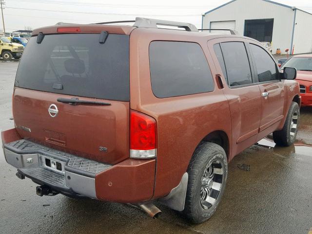 5N1AA08B34N710182 - 2004 NISSAN ARMADA SE ORANGE photo 4