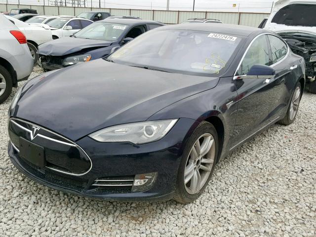 5YJSA1H16EFP50486 - 2014 TESLA MODEL S BLUE photo 2