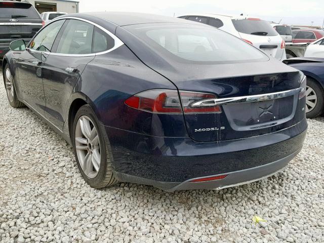 5YJSA1H16EFP50486 - 2014 TESLA MODEL S BLUE photo 3