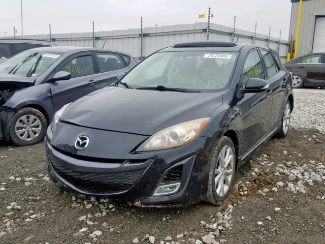 JM1BL1H55A1109569 - 2010 MAZDA 3 S BLACK photo 2