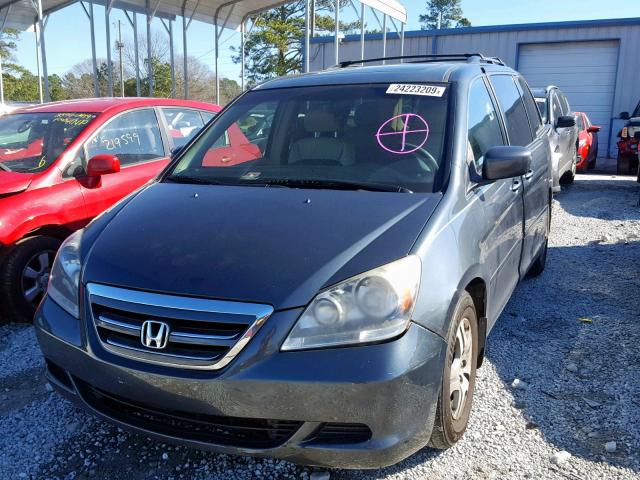 5FNRL38676B437206 - 2006 HONDA ODYSSEY EX GRAY photo 2