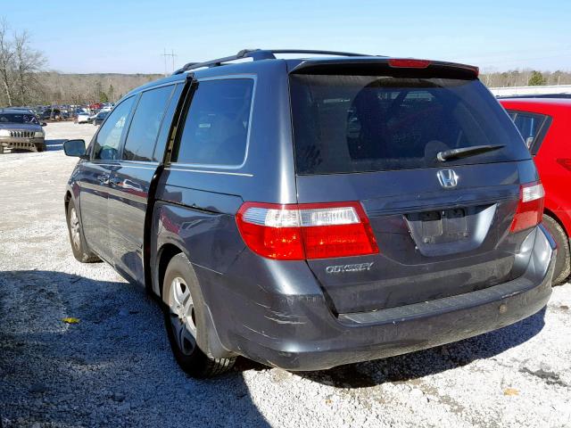 5FNRL38676B437206 - 2006 HONDA ODYSSEY EX GRAY photo 3