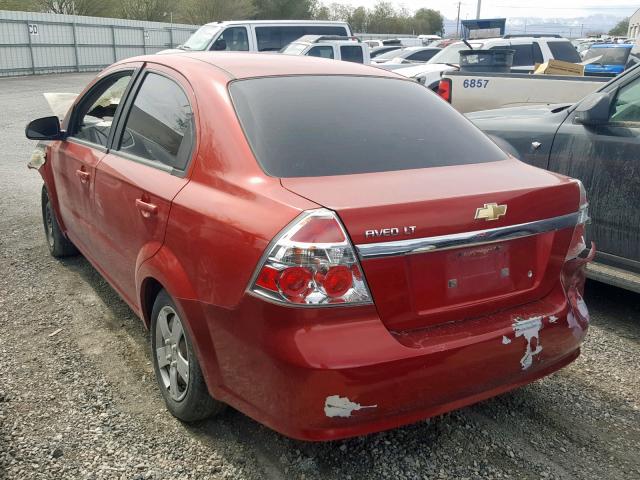 KL1TD56E19B325931 - 2009 CHEVROLET AVEO LS RED photo 3