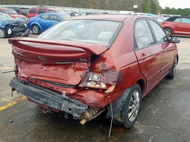 KNAFE121385536105 - 2008 KIA SPECTRA EX RED photo 4