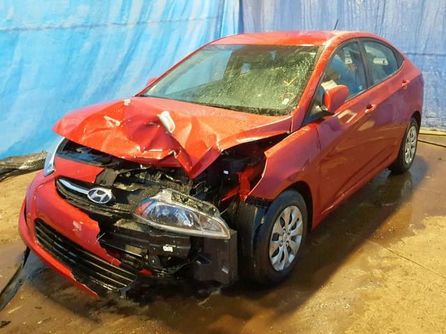 KMHCT4AE1HU342840 - 2017 HYUNDAI ACCENT SE RED photo 2