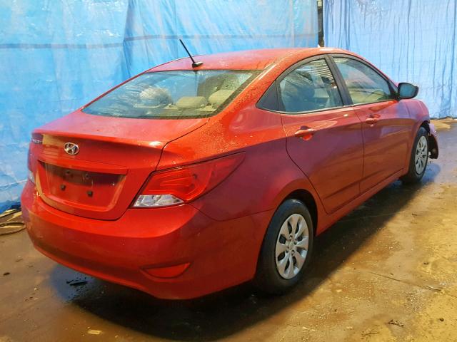 KMHCT4AE1HU342840 - 2017 HYUNDAI ACCENT SE RED photo 4