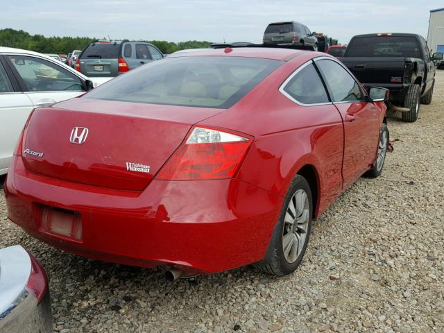 1HGCS12829A007668 - 2009 HONDA ACCORD EXL RED photo 4