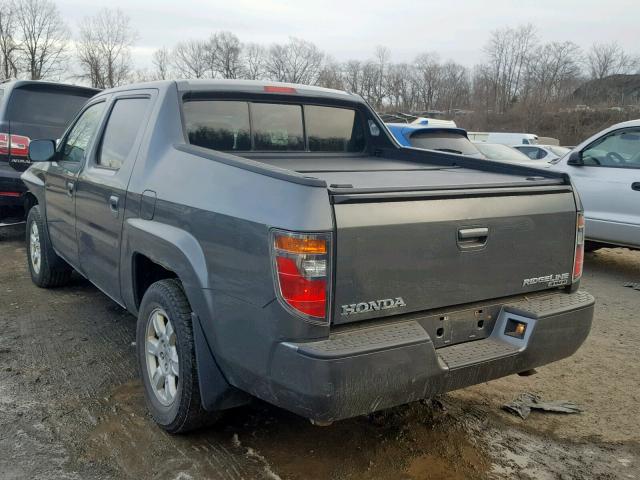 2HJYK164X7H519295 - 2007 HONDA RIDGELINE GRAY photo 3