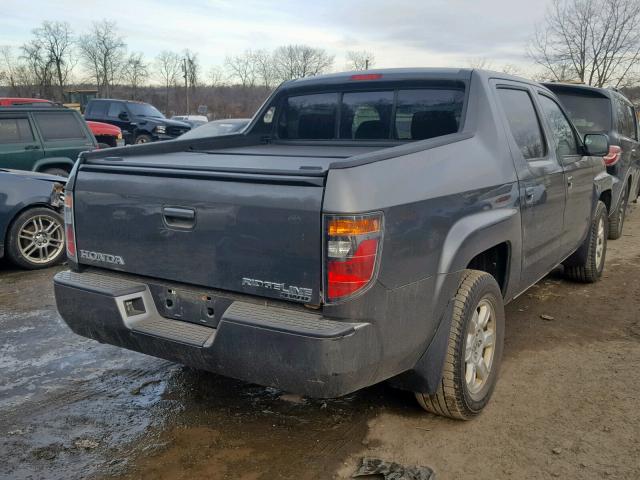 2HJYK164X7H519295 - 2007 HONDA RIDGELINE GRAY photo 4