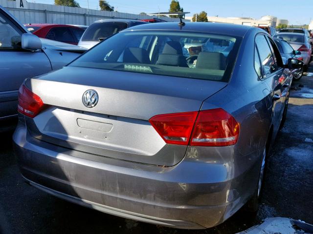 1VWAP7A37CC017038 - 2012 VOLKSWAGEN PASSAT S GRAY photo 4