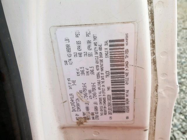 2B7LB31Z82K126520 - 2002 DODGE RAM VAN B3 WHITE photo 10