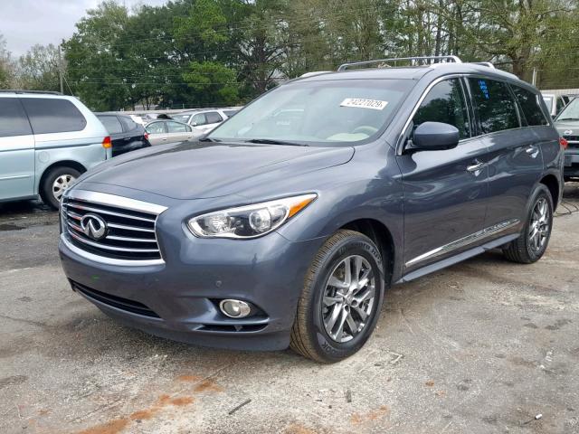 5N1AL0MNXDC325742 - 2013 INFINITI JX35 BASE BLUE photo 2