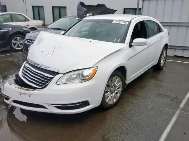 1C3CCBAB9DN646716 - 2013 CHRYSLER 200 LX WHITE photo 2