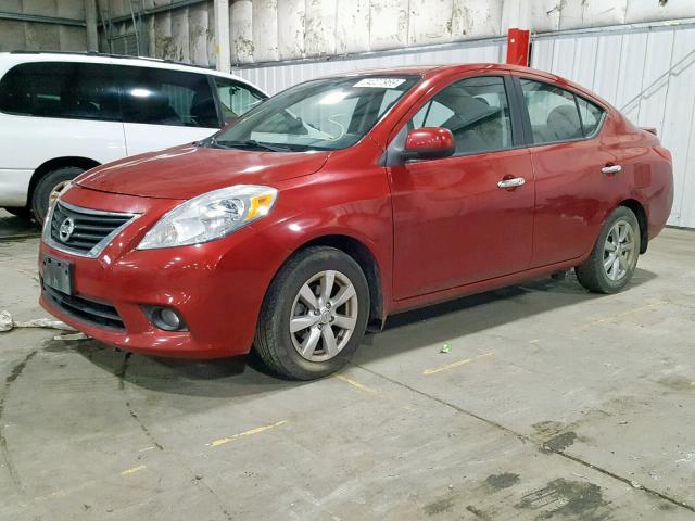 3N1CN7AP9DL894157 - 2013 NISSAN VERSA S BURGUNDY photo 2