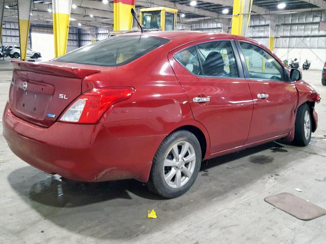 3N1CN7AP9DL894157 - 2013 NISSAN VERSA S BURGUNDY photo 4