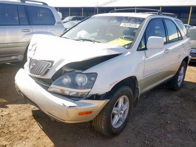 JT6GF10U1X0003951 - 1999 LEXUS RX 300 WHITE photo 2