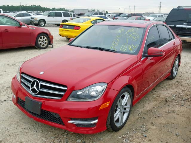 WDDGF4HB1EA948487 - 2014 MERCEDES-BENZ C 250 RED photo 2