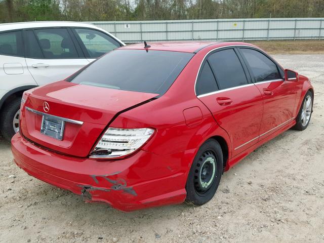 WDDGF4HB1EA948487 - 2014 MERCEDES-BENZ C 250 RED photo 4