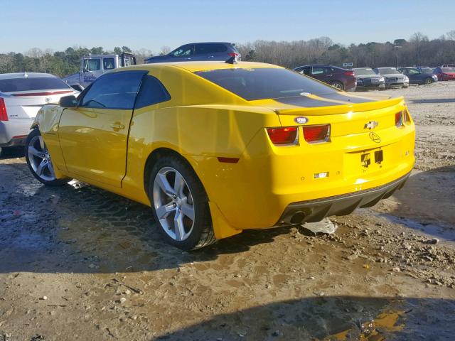 2G1FK1EJ2B9145473 - 2011 CHEVROLET CAMARO 2SS YELLOW photo 3