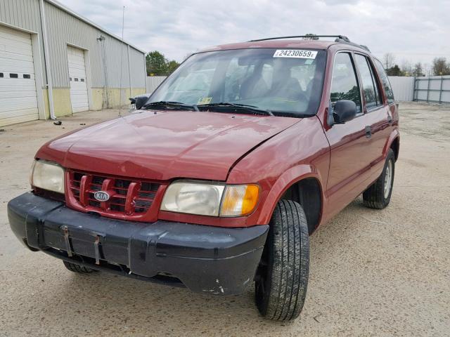 KNDJB723915691127 - 2001 KIA SPORTAGE RED photo 2