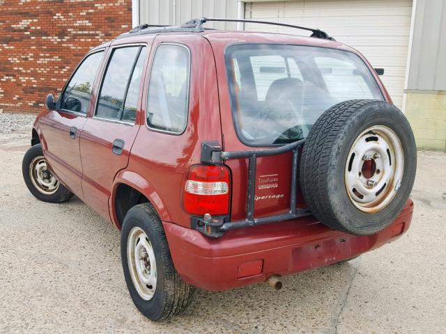 KNDJB723915691127 - 2001 KIA SPORTAGE RED photo 3