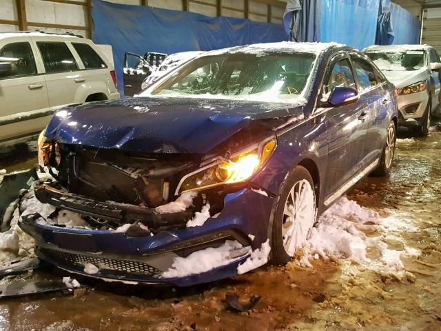 5NPE34AF7HH590994 - 2017 HYUNDAI SONATA SPO BLUE photo 2