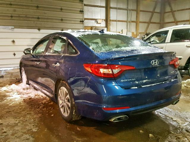 5NPE34AF7HH590994 - 2017 HYUNDAI SONATA SPO BLUE photo 3