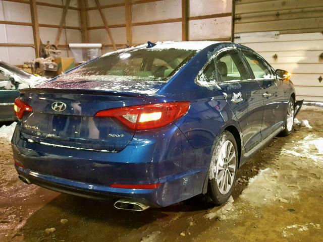 5NPE34AF7HH590994 - 2017 HYUNDAI SONATA SPO BLUE photo 4