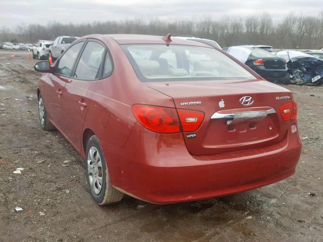 KMHDU4AD2AU842570 - 2010 HYUNDAI ELANTRA RED photo 3