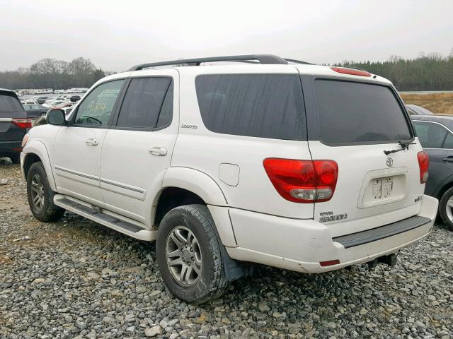 5TDZT38A85S262785 - 2005 TOYOTA SEQUOIA LI WHITE photo 3