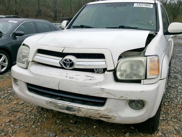 5TDZT38A85S262785 - 2005 TOYOTA SEQUOIA LI WHITE photo 9