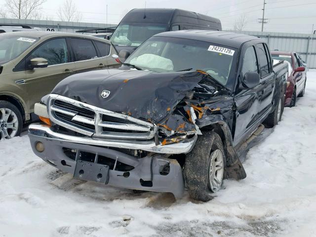 1D7HG48N94S654730 - 2004 DODGE DAKOTA QUA BLACK photo 2