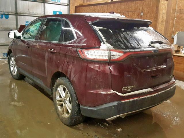 2FMPK4J99HBC67737 - 2017 FORD EDGE SEL MAROON photo 3