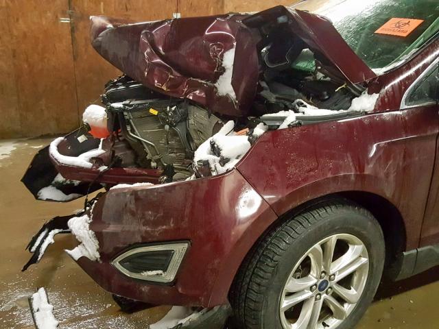 2FMPK4J99HBC67737 - 2017 FORD EDGE SEL MAROON photo 9