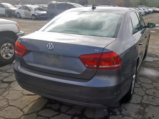 1VWBP7A39CC040180 - 2012 VOLKSWAGEN PASSAT SE GRAY photo 4