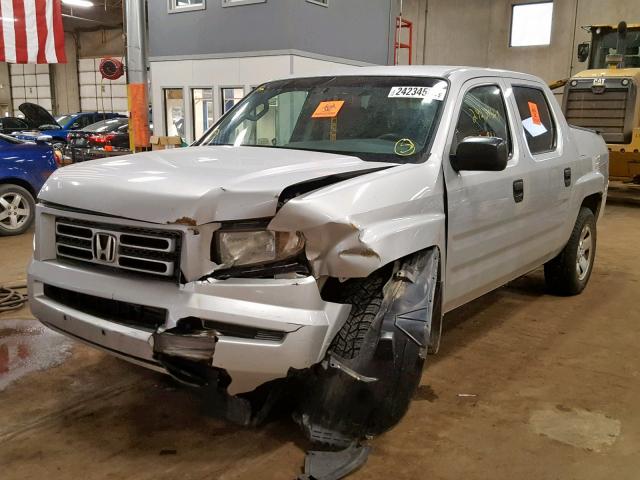 2HJYK16207H528652 - 2007 HONDA RIDGELINE SILVER photo 2