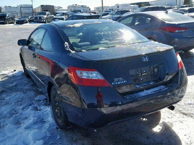 2HGFG12288H010472 - 2008 HONDA CIVIC DX BLACK photo 3