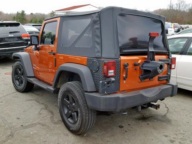 1J4GA2D19AL212173 - 2010 JEEP WRANGLER S ORANGE photo 3