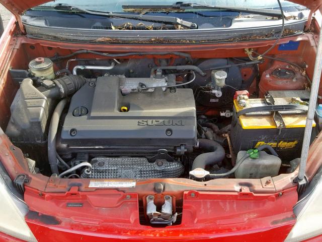 JS2RC61H545252380 - 2004 SUZUKI AERIO SX RED photo 7