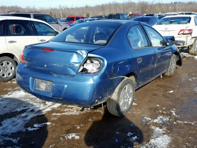 1B3ES26C74D547330 - 2004 DODGE NEON BASE BLUE photo 4