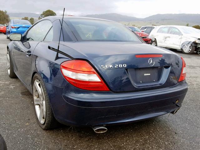 WDBWK54F86F119676 - 2006 MERCEDES-BENZ SLK 280 BLUE photo 3