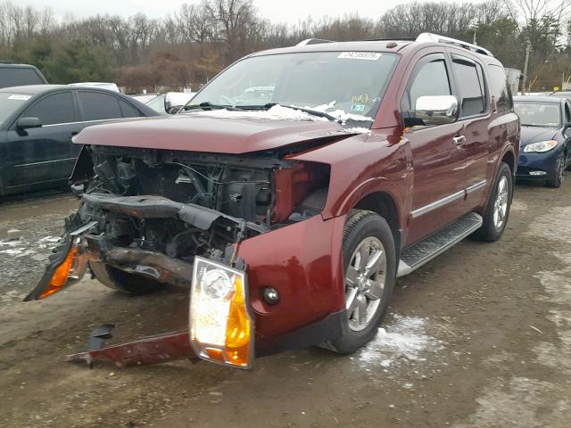 5N1AA0NC8BN617586 - 2011 NISSAN ARMADA SV RED photo 2